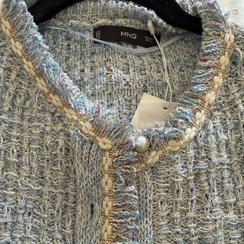 Mango Tweed cardigan with jewel button - Picture 5 of 13